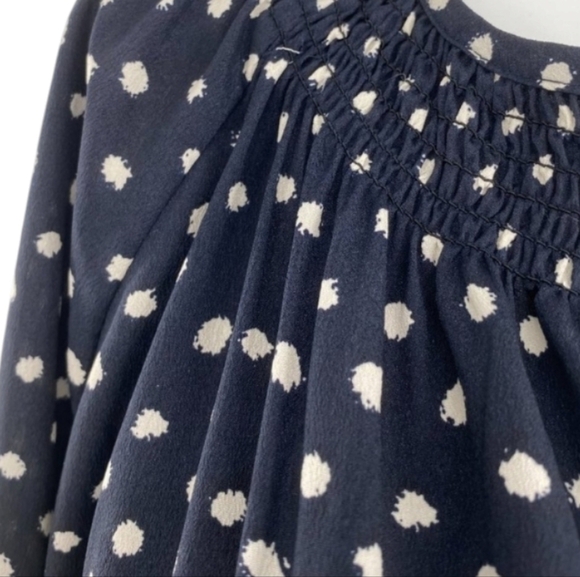 Anthropologie Maeve Preparation Polka Dot Dress Blk/Wh Button-Down Waist-Tie XS - Picture 7 of 14